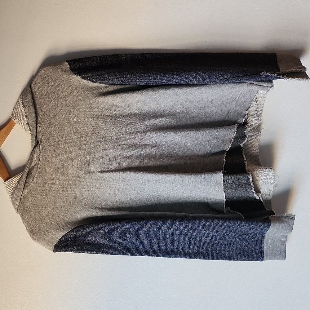 Wilt | Mixed Color Raw Hem Shimmer Hoodie